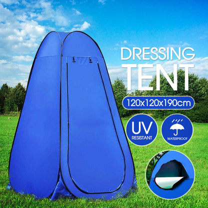 Blue Portable Pop Up Outdoor Camping Tent Toilet Shower Room w/ Zipped Window