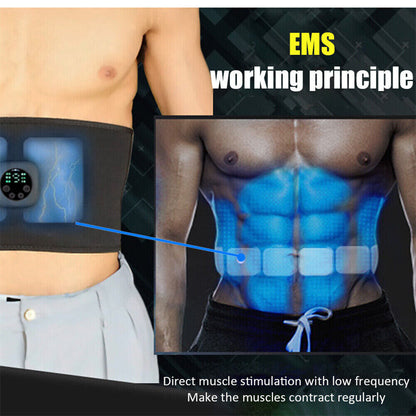 EMS Lazy Abdominal Muscle Toning Trainer Stimulator Toner Fitness Belt Exerciser