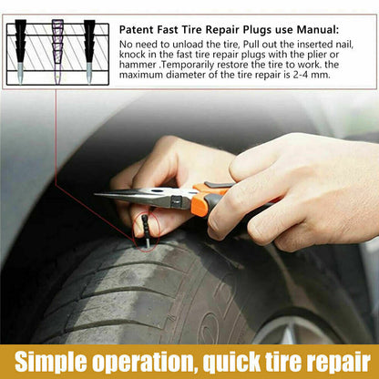 100PCS Tyre Repair Kit Puncture Recovery Heavy Duty 4WD Offroad Plugs Tubeless