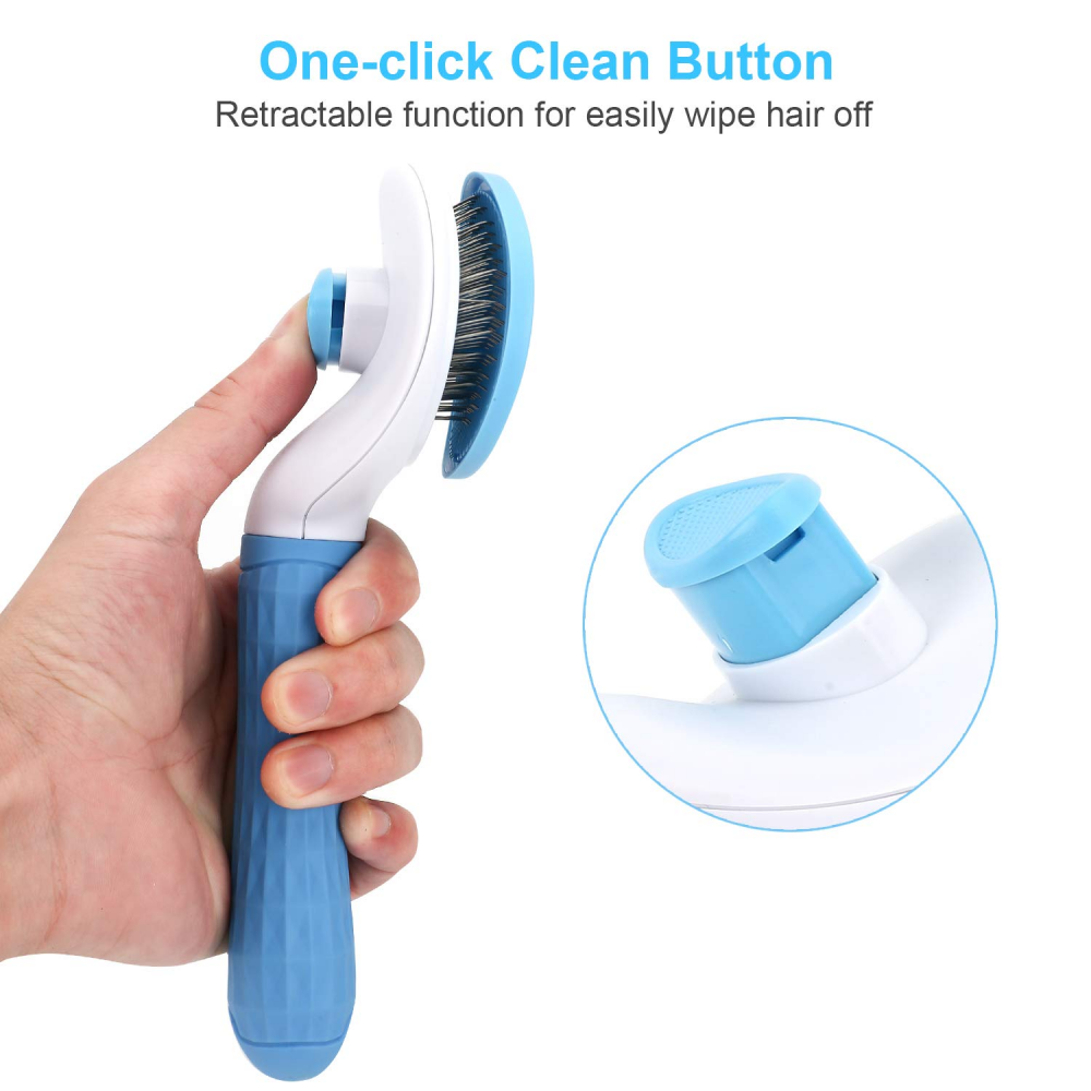 Self Cleaning Slicker Brush, Dog Cat Bunny Pet Grooming Shedding