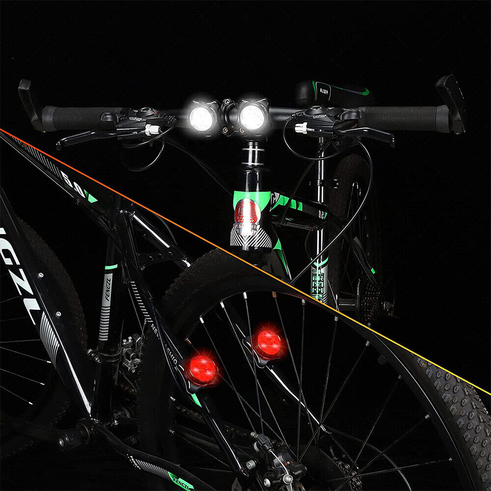 Front Rear Tail Waterproof USB Rechargeable Bicycle Lamp Bike Lights Set