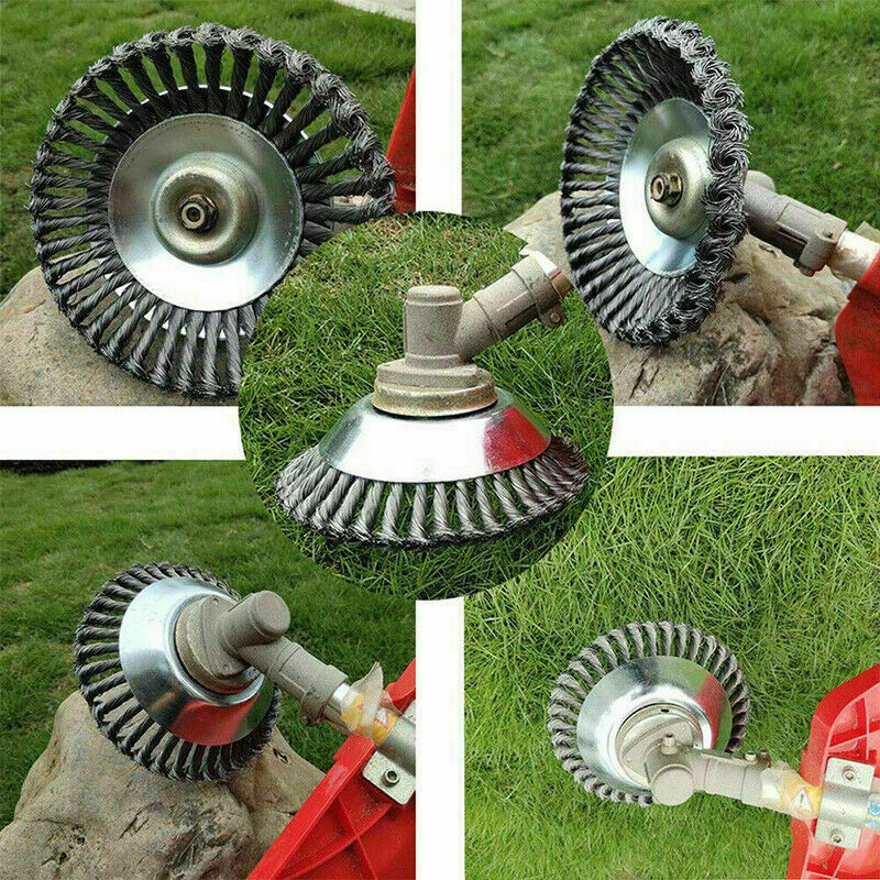 6 Inch Weed Brush Derusting Weeding Wheel Garden Wire Trimmer Grass Cutter Weeder