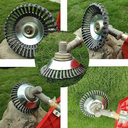 6 Inch Weed Brush Derusting Weeding Wheel Garden Wire Trimmer Grass Cutter Weeder