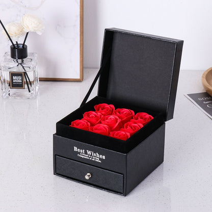 Projection Necklace Eternal Preserved Rose Handmade Flower Gift Box