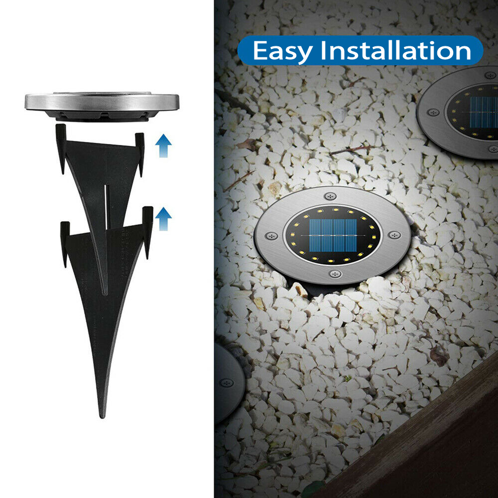 4x Solar Powered LED Buried Inground Recessed Light Garden Outdoor Deck Path