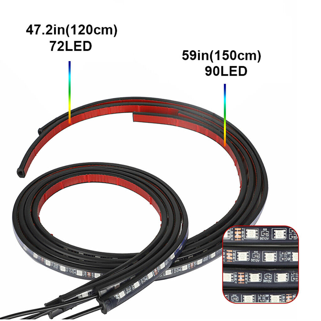 RGB 4X Strip LED Rock Underbody Underglow Light Tube Under Car Truck Neon Kits