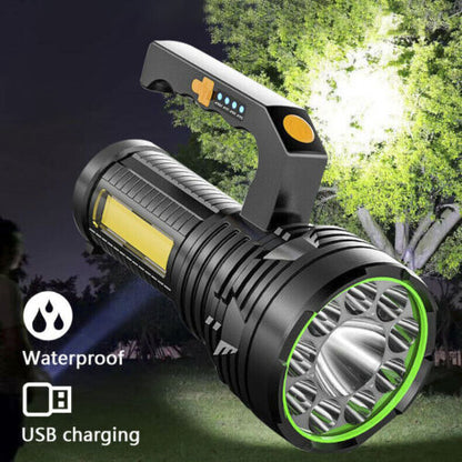 USB Rechargeable LED Searchlight Spotlight Hand Torch Work Light Lamp Flashlight