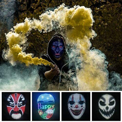 LED Programmable Full Face Mask App Control DIY Bar Nightclub Party Festive Mask