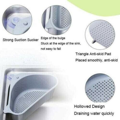 Kitchen Sink Corner Rack Triangle Storage Drain Strainer Holder Shelf Container