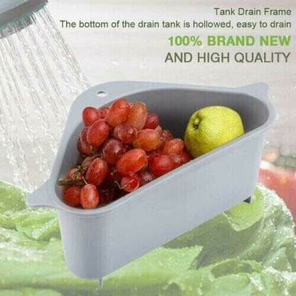 Kitchen Sink Corner Rack Triangle Storage Drain Strainer Holder Shelf Container