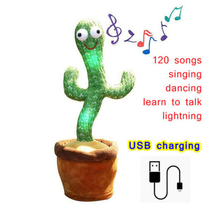 USB Dancing Cactus Plush Toy Electronic Shake with Song Funny Kids Baby Toy Gift