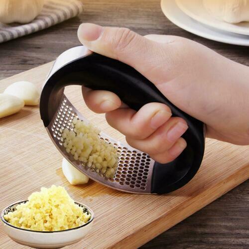 2Pcs Kitchen Stainless Steel Garlic Press Crusher Manual Rocking Mincer Squeezer