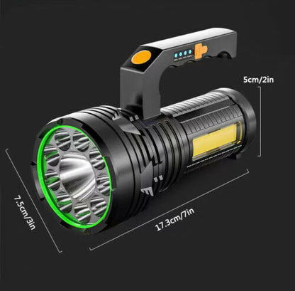 USB Rechargeable LED Searchlight Spotlight Hand Torch Work Light Lamp Flashlight