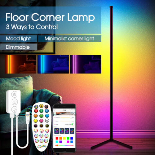 156CM RGB Floor Corner Lamp Light Stand bluetooth+Remote Control LED Streaming