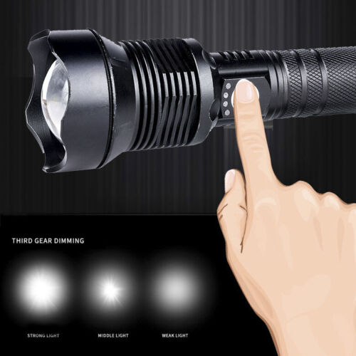 9900000Lumens Super Bright Tactical Flashlight Zoomable Rechargeable Torch Light